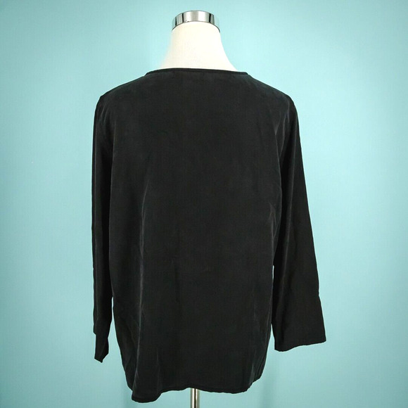 Cut Loose Size Medium M Black Crew Neck Long Sleeve Boxy Artsy Lagenlook Top - Picture 3 of 7